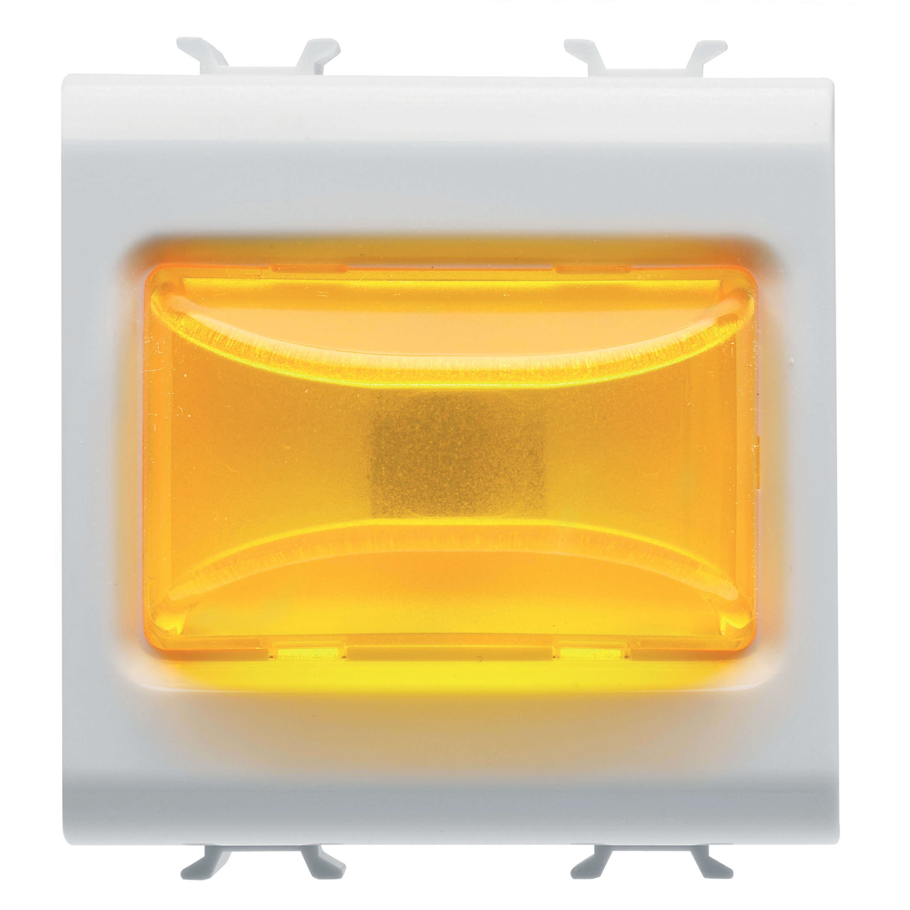 GEWISS - SPIA SPORGENTE - 12V ac/dc / 230V ac 50/60 Hz - AMBRA - 2 MODULI - BIANCO LUCIDO - CHORUSMART GW10634