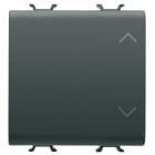 GEWISS - COMMUTATORE UNIPOLARE 250V ac - 10AX - NEUTRO - SIMBOLO SU-GIU' - 2 MODULI - NERO SATINATO - CHORUSMART