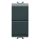 GEWISS - PULSANTE UNIPOLARE 250V ac - NA+NA 16A - DOPPIO - 1 MODULO - NERO SATINATO - CHORUSMART
