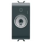 GEWISS - PULSANTE BIPOLARE 250V ac - NA 10A - CON CHIAVE - 1 MODULO - NERO SATINATO - CHORUSMART