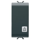 GEWISS - PULSANTE UNIPOLARE 250V ac - NA 16A ILLUMINABILE - CON LENTE NEUTRA SOSTITUIBILE - SIMBOLO CAMPANELLO - 1 MODULO - NERO SATINATO - CHORUSMART