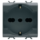 GEWISS - PRESA STANDARD ITALIANO/TEDESCO 250V ac - 2P+T 16A BIVALENTE - 2 MODULI - NERO SATINATO - CHORUSMART
