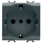 GEWISS - PRESA STANDARD ITALIANO/TEDESCO 250V ac - 2P+T 16A - P30 - 2 MODULI - NERO SATINATO - CHORUSMART