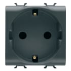 GEWISS - PRESA STANDARD TEDESCO 250V ac - MORSETTI CABLAGGIO RAPIDO - 2P+T 16A - 2 MODULI - NERO SATINATO - CHORUSMART GW12241F