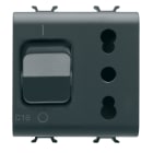 GEWISS - PRESA INTERBLOCCATA - 2P+T 16A - P17-P11 - CON INTERRUTTORE MAGNETOTERMICO 1P+N 16A - 230V ac - 2 MODULI - NERO SATINATO - CHORUSMART