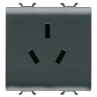 GEWISS - PRESA STDANDAD CINESE - 250 V ac - 2P+T 10 A - 2 MODULI - NERO SATINATO - CHORUSMART