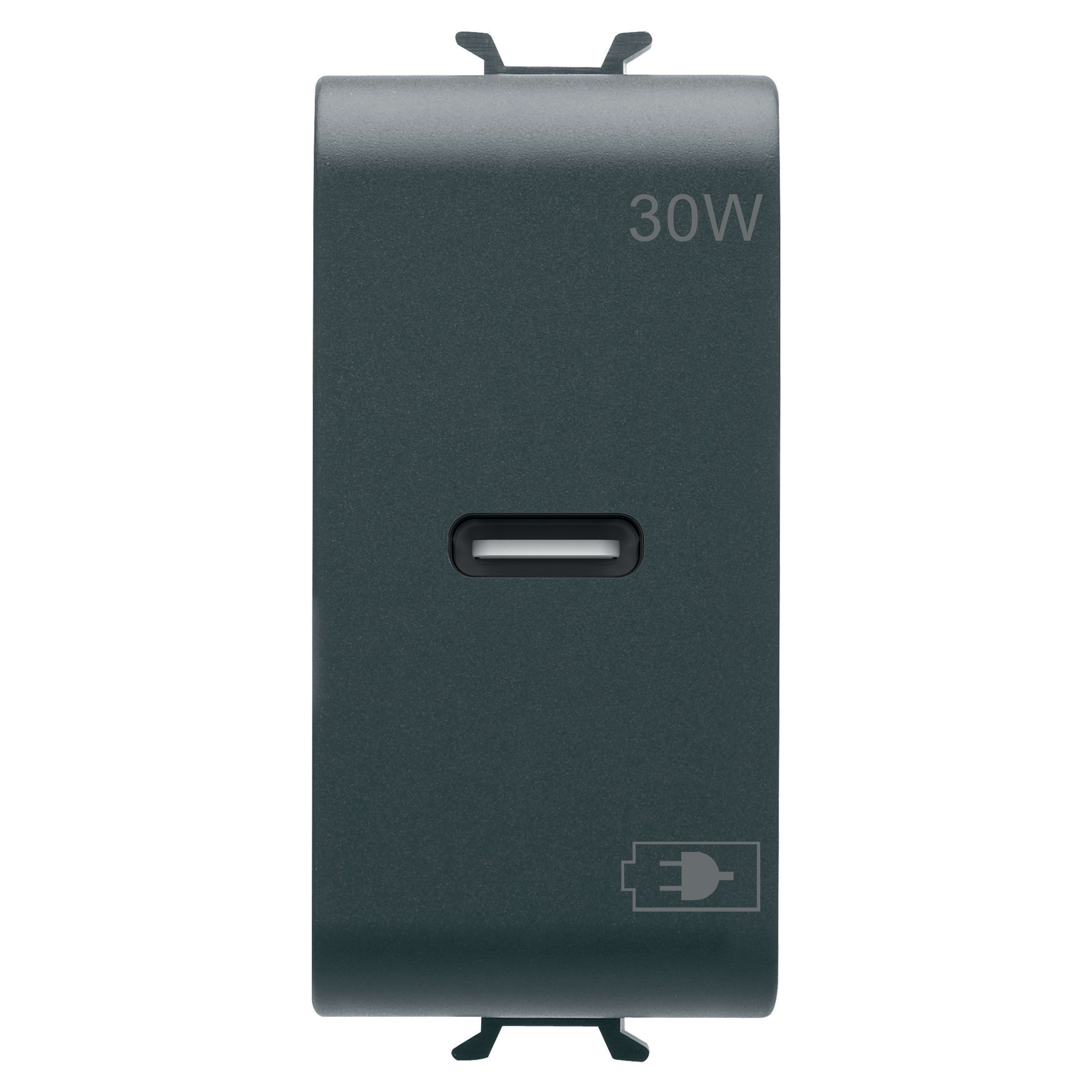 GEWISS - ALIMENTATORE USB C 30W PD - NERO SAT. GW12415