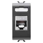 GEWISS - PRESA RJ45 - CATEGORIA 6 - FTP - 1 MODULO CHORUSMART - NERO SATINATO GW12424
