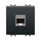 GEWISS - PRESA RJ45 - CATEGORIA 5e - FTP - 2 MODULI - NERO SATINATO - CHORUSMART GW12436
