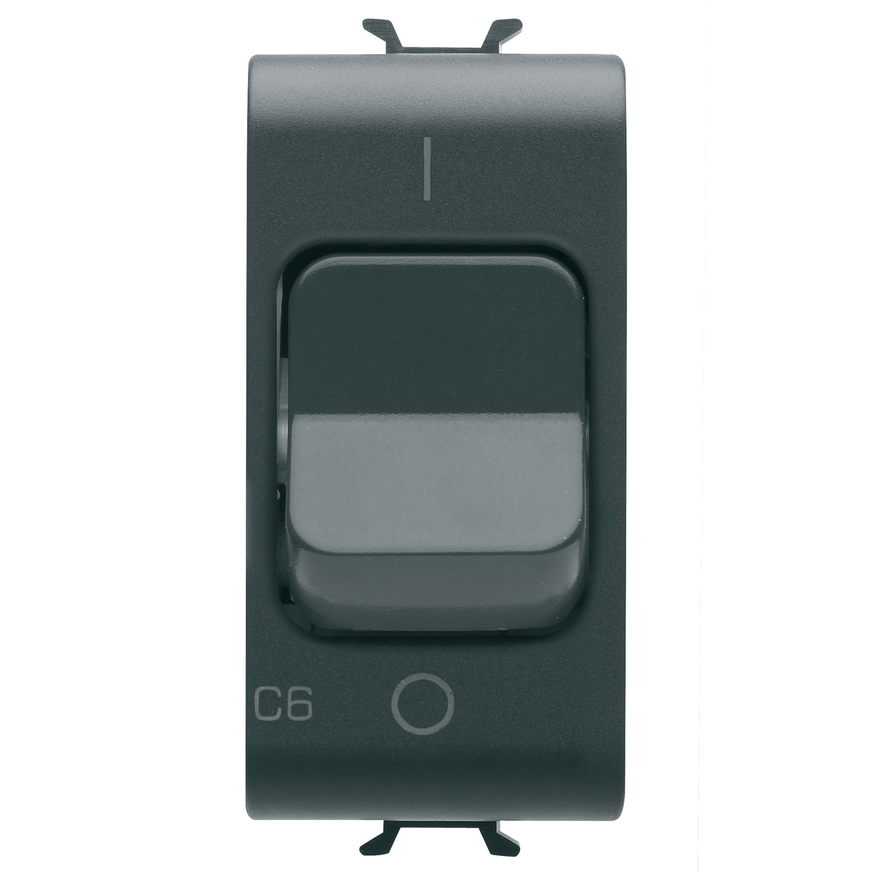 GEWISS - INTERRUTTORE AUTOMATICO MAGNETOTERMICO - CURVA C - 1P+N 6A 230Vac - 1 MODULO - NERO SATINATO - CHORUSMART GW12466