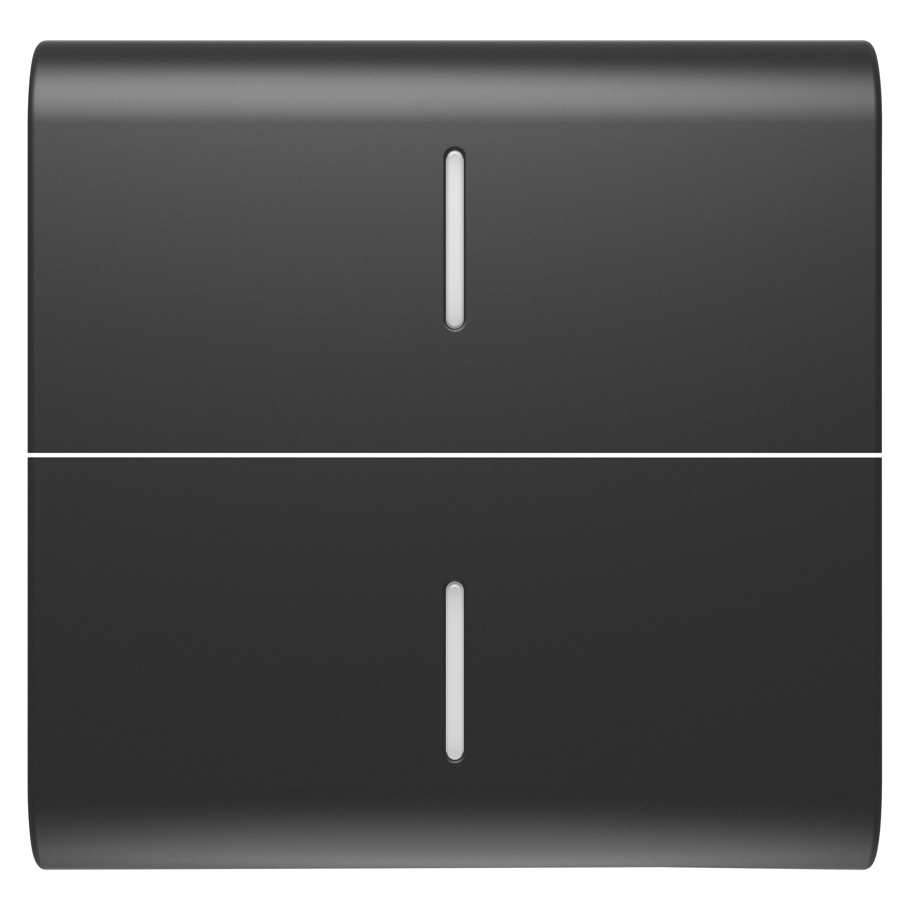 GEWISS - TASTO INTERCAMBIABILE PER COMANDI ASSIALI - CON 2 DIFFUSORI - 2 MODULI - NERO SATINATO - CHORUSMART