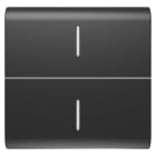GEWISS - TASTO INTERCAMBIABILE PER COMANDI ASSIALI - CON 2 DIFFUSORI - 2 MODULI - NERO SATINATO - CHORUSMART