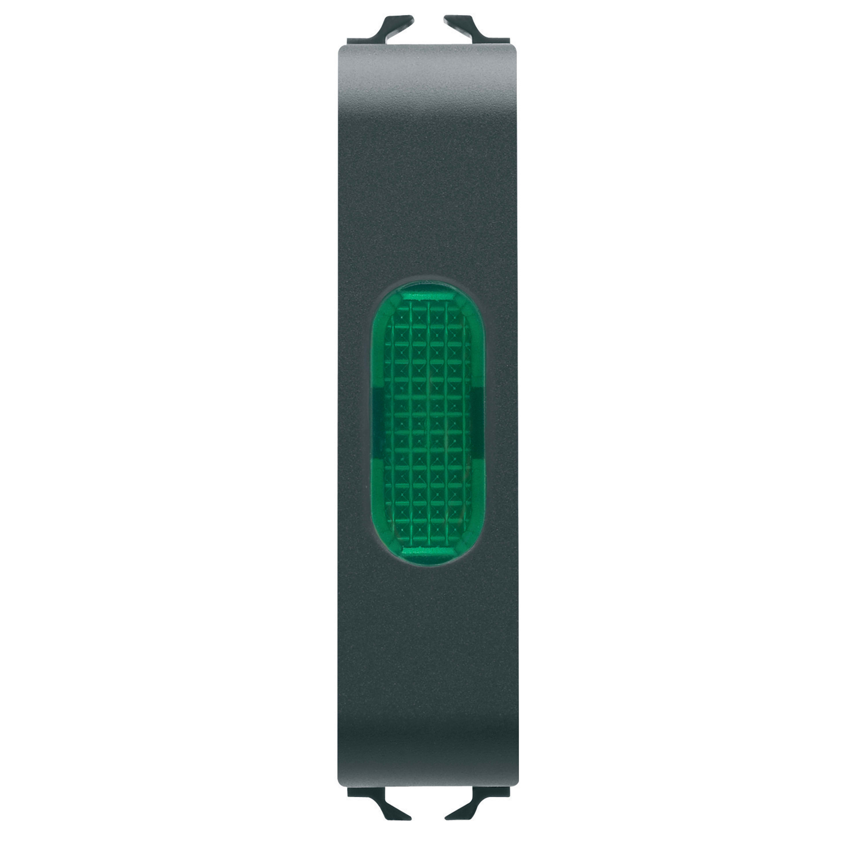 GEWISS - SPIA DI SEGNALAZIONE SINGOLA - VERDE - 1/2 MODULO - NERO SATINATO - CHORUSMART GW12642