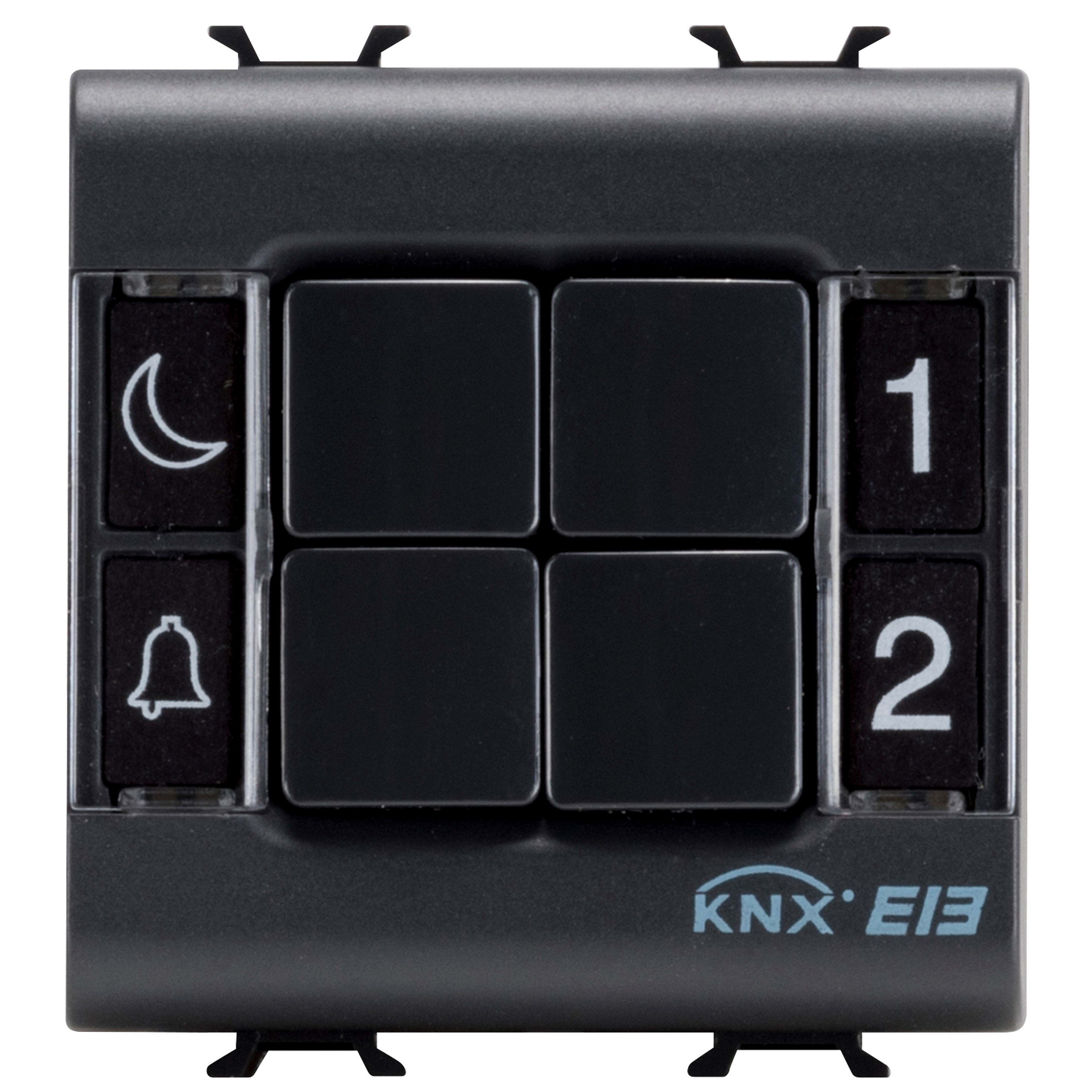 GEWISS - PULSANTIERA - KNX - 4 CANALI - 2 MODULI - NERO - CHORUSMART GW12782