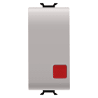 GEWISS - PULSANTE UNIPOLARE 250V ac - NC+NA 16A - ARRESTO - LENTE ROSSA - 1 MODULO - NATURAL BEIGE SATINATO - CHORUSMART GW13138