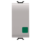 GEWISS - PULSANTE UNIPOLARE 250V ac - NA+NC 16A - MARCIA - LENTE VERDE - 1 MODULO - NATURAL BEIGE SATINATO - CHORUSMART