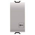 GEWISS - PULSANTE UNIPOLARE 250V ac - NA 16A ILLUMINABILE - CON LENTE NEUTRA SOSTITUIBILE - SIMBOLO CHIAVE - 1 MODULO - NATURAL BEIGE SATINATO - CHORUSMART