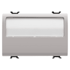 GEWISS - PULSANTE CON TARGA PORTANOME ILLUMINABILE 250V ac - NA 10A - 3 MODULI - NATURAL BEIGE SATINATO - CHORUSMART