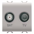 GEWISS - PRESA TV-SAT - DIRETTA - 2 MODULI - NATURAL BEIGE SATINATO - CHORUSMART GW13383