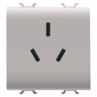 GEWISS - PRESA STDANDAD CINESE - 250 V ac - 2P+T 10 A - 2 MODULI - NATURAL BEIGE SATINATO - CHORUSMART GW13391