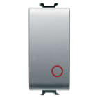 GEWISS - PULSANTE UNIPOLARE 250V ac - NC 16A - NEUTRO - SIMBOLO 0 ROSSO - 1 MODULO - TITANIO - CHORUSMART GW14137
