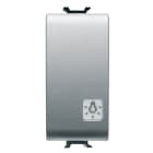 GEWISS - PULSANTE UNIPOLARE 250V ac - NA 16A ILLUMINABILE - CON LENTE NEUTRA SOSTITUIBILE -SIMBOLO LUCE - 1 MODULO - TITANIO - CHORUSMART GW14151