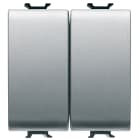 GEWISS - DEVIATORE+PULSANTE - 250V ac - MORSETTI CABLAGGIO RAPIDO - UNIPOLARE 16AX / UNIPOLARE NA 16A - TASTO NEUTRO - 2 MODULI - TITANIO - CHORUSMART