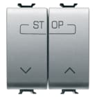 GEWISS - DOPPIO PULSANTE 250V ac - MORSETTI CABLAGGIO RAPIDO - UNIPOLARE NA 16A - SIMBOLO SU-GIU'-STOP - 2 MODULI - TITANIO - CHORUSMART