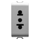 GEWISS - PRESA STANDARD EUROAMERICANO 250/125V ac -2P+T 15A - 1 MODULO - TITANIO - CHORUSMART GW14288