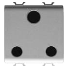 GEWISS - PRESA STANDARD INDIANO-SUDAFRICANO 250V ac - 2P+T 16A - 2 MODULI - TITANIO - CHORUSMART GW14298