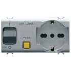 GEWISS - PRESA INTERBLOCCATA - 2P+T 16A - P40 - CON INTERRUTTORE MAGNETOTERMICO DIFFERENZIALE 1P+N 16A - 230V ac - 4 MODULI - TITANIO - CHORUSMART GW14322