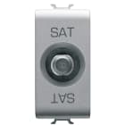 GEWISS - PRESA TV/SAT SCHERMATURA CLASSE A - CONNETTORE F FEMMINA - PASSANTE 5 dB - 1 MODULO - TITANIO - CHORUSMART GW14372