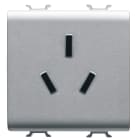 GEWISS - PRESA STDANDAD CINESE - 250 V ac - 2P+T 10 A - 2 MODULI - TITANIO - CHORUSMART GW14391