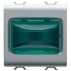 GEWISS - SPIA SPORGENTE - 12V ac/dc / 230V ac 50/60 Hz - VERDE - 2 MODULI - TITANIO - CHORUSMART