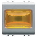 GEWISS - SPIA SPORGENTE - 12V ac/dc / 230V ac 50/60 Hz - AMBRA - 2 MODULI - TITANIO - CHORUSMART GW14634