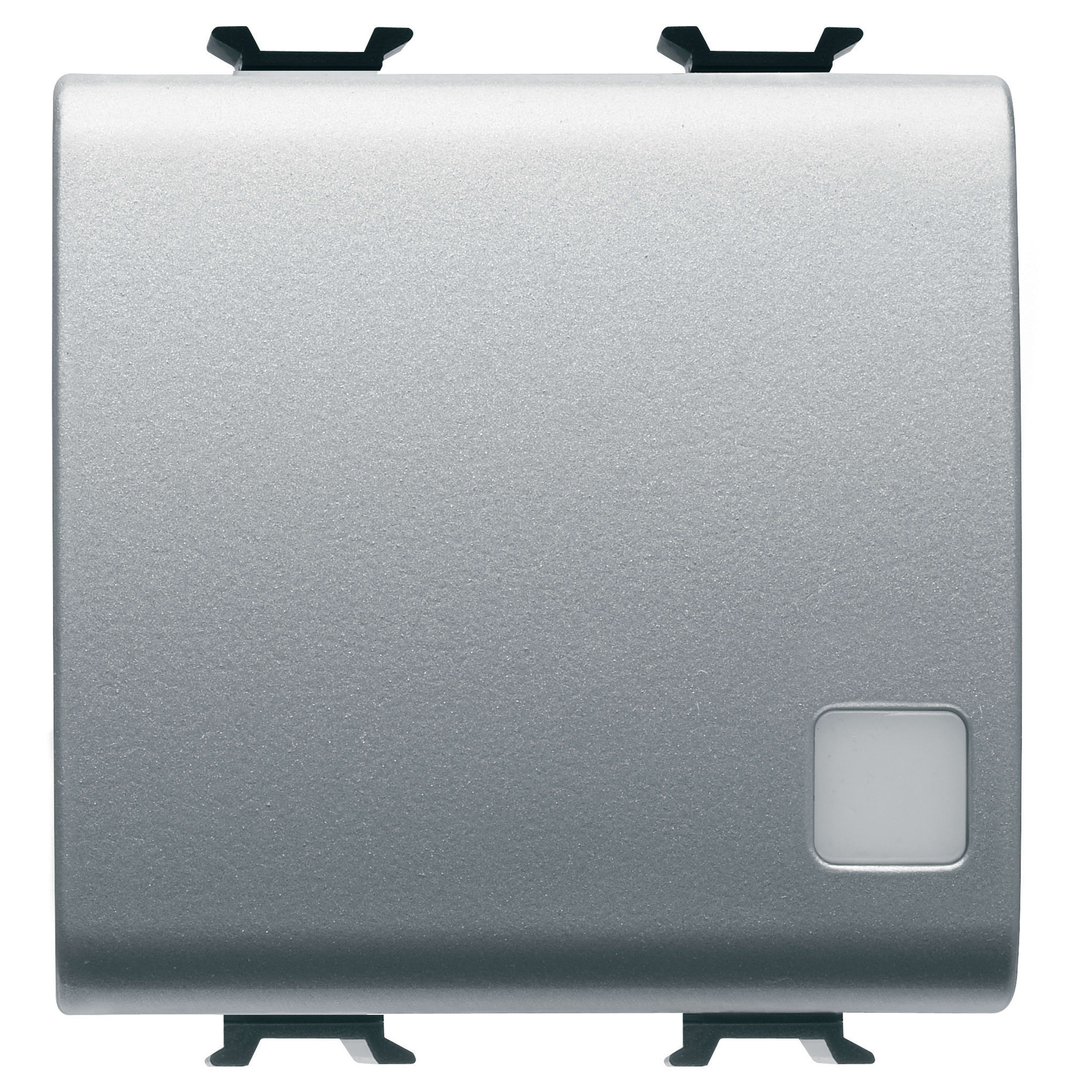 GEWISS - PULSANTE ELETTRONICO SOFT-CLICK - LUMINOSO - CON LENTE NEUTRA SOST. - PER INTERF.CONT. BUS - 1P NA PRIVO DI POT. - 2 MODULI - TITANIO - CHORUSMART GW14918