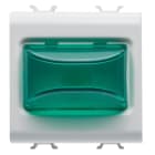 GEWISS - SPIA SPORGENTE - 12V ac/dc / 230V ac 50/60 Hz - VERDE - 2 MODULI - BIANCO SATINATO - CHORUSMART