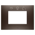 GEWISS - PLACCA EGO SMART - IN TECNOPOLIMERO VERNICIATO - 3 POSTI - BROWN SHADE - CHORUSMART