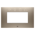 GEWISS - PLACCA EGO SMART - IN TECNOPOLIMERO VERNICIATO - 4 POSTI - BRONZO CHIARO - CHORUSMART