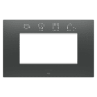 GEWISS - PLACCA EGO SMART - IN TECNOPOLIMERO VERNICIATO - 4 POSTI - NERO SATINATO - CHORUSMART GW16004SDB