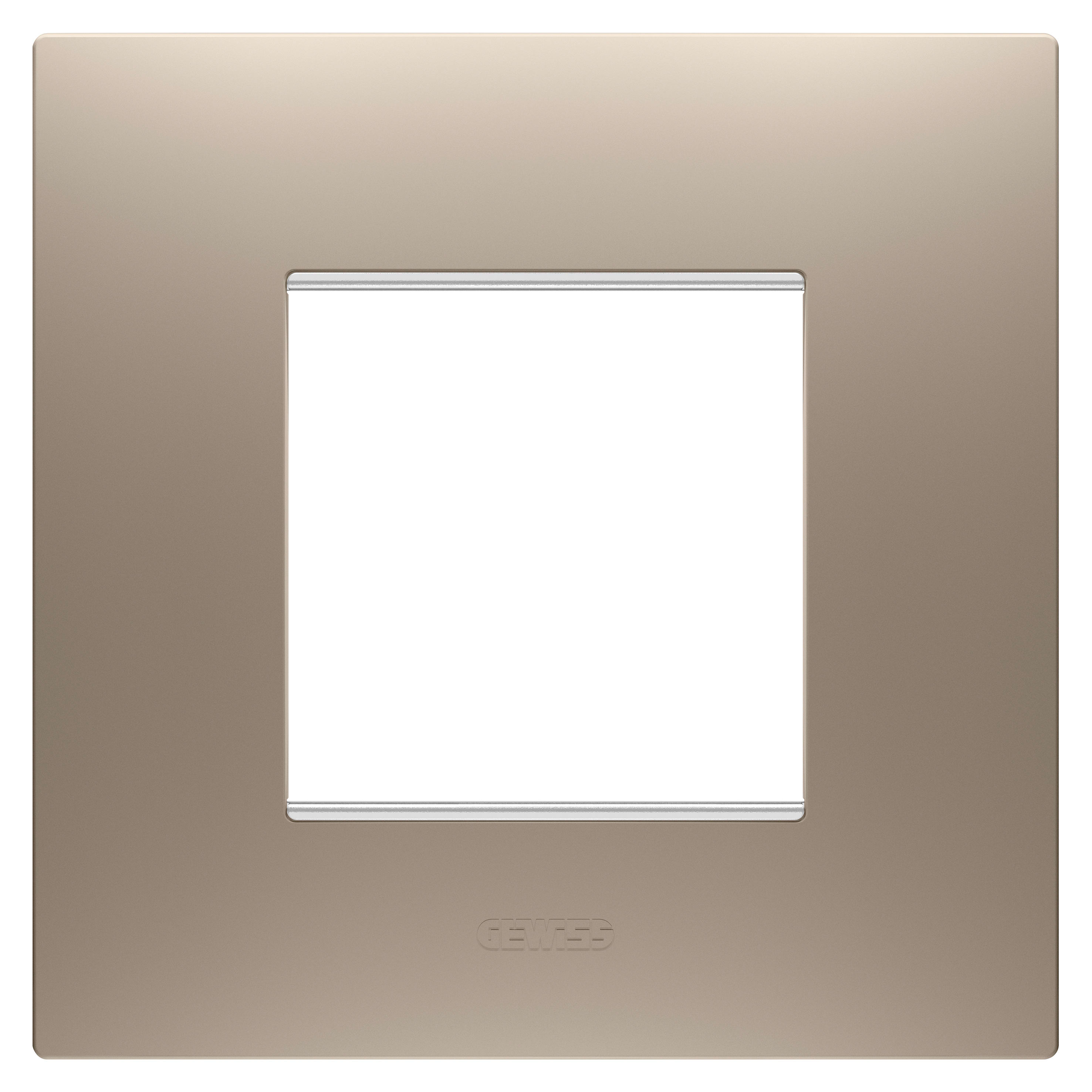 GEWISS - PLACCA EGO INTERNATIONAL - IN TECNOPOLIMERO VERNICIATO - 2 POSTI - BRONZO CHIARO - CHORUSMART GW16022BR