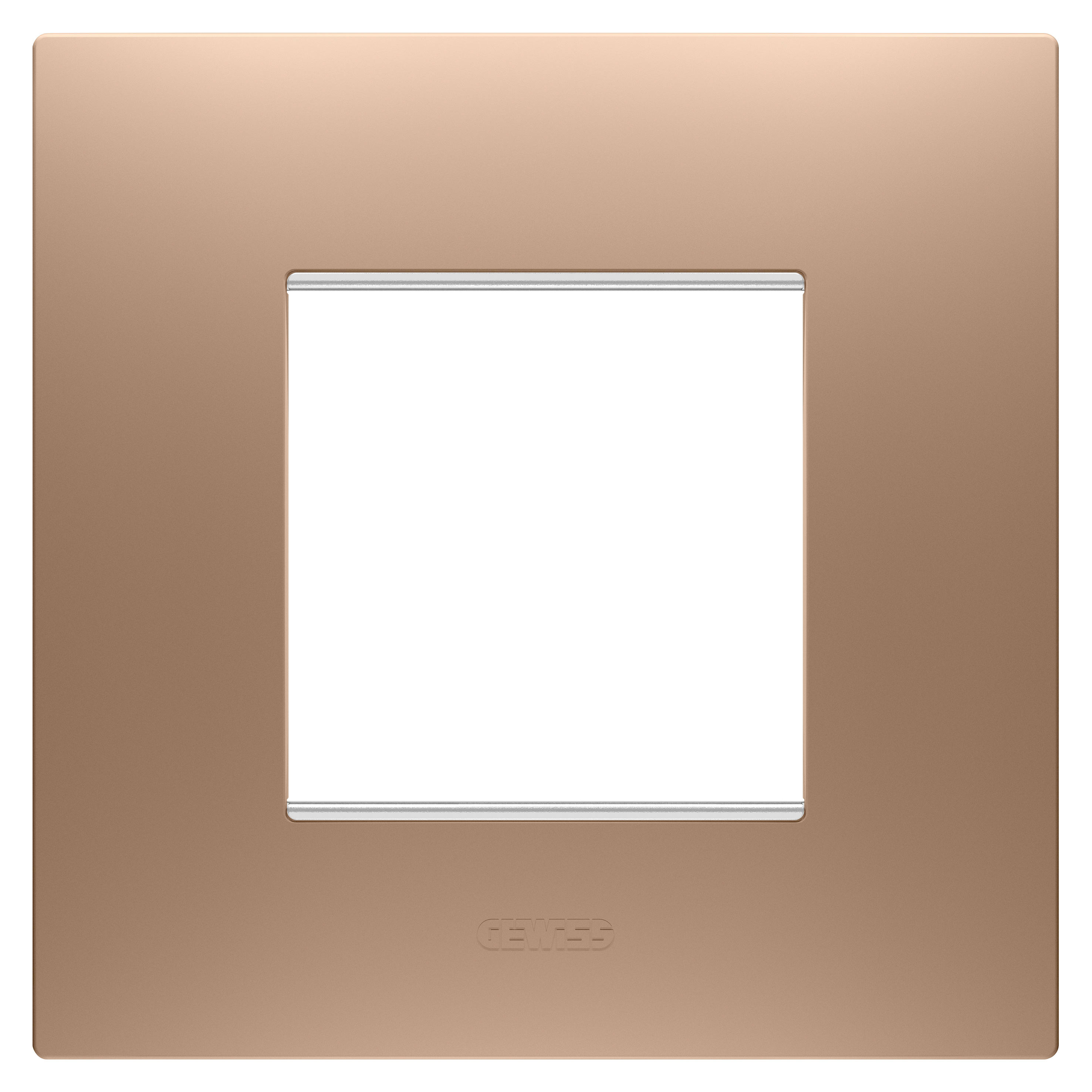 GEWISS - PLACCA EGO INTERNATIONAL - IN TECNOPOLIMERO VERNICIATO - 2 POSTI - RAME CHIARO - CHORUSMART GW16022CS