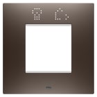 GEWISS - PLACCA EGO SMART INTERNATIONAL - IN TECNOPOLIMERO VERNICIATO - 2 POSTI - BROWN SHADE - CHORUSMART GW16022SBS
