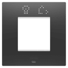 GEWISS - PLACCA EGO SMART INTERNATIONAL - IN TECNOPOLIMERO VERNICIATO - 2 POSTI - NERO SATINATO - CHORUSMART