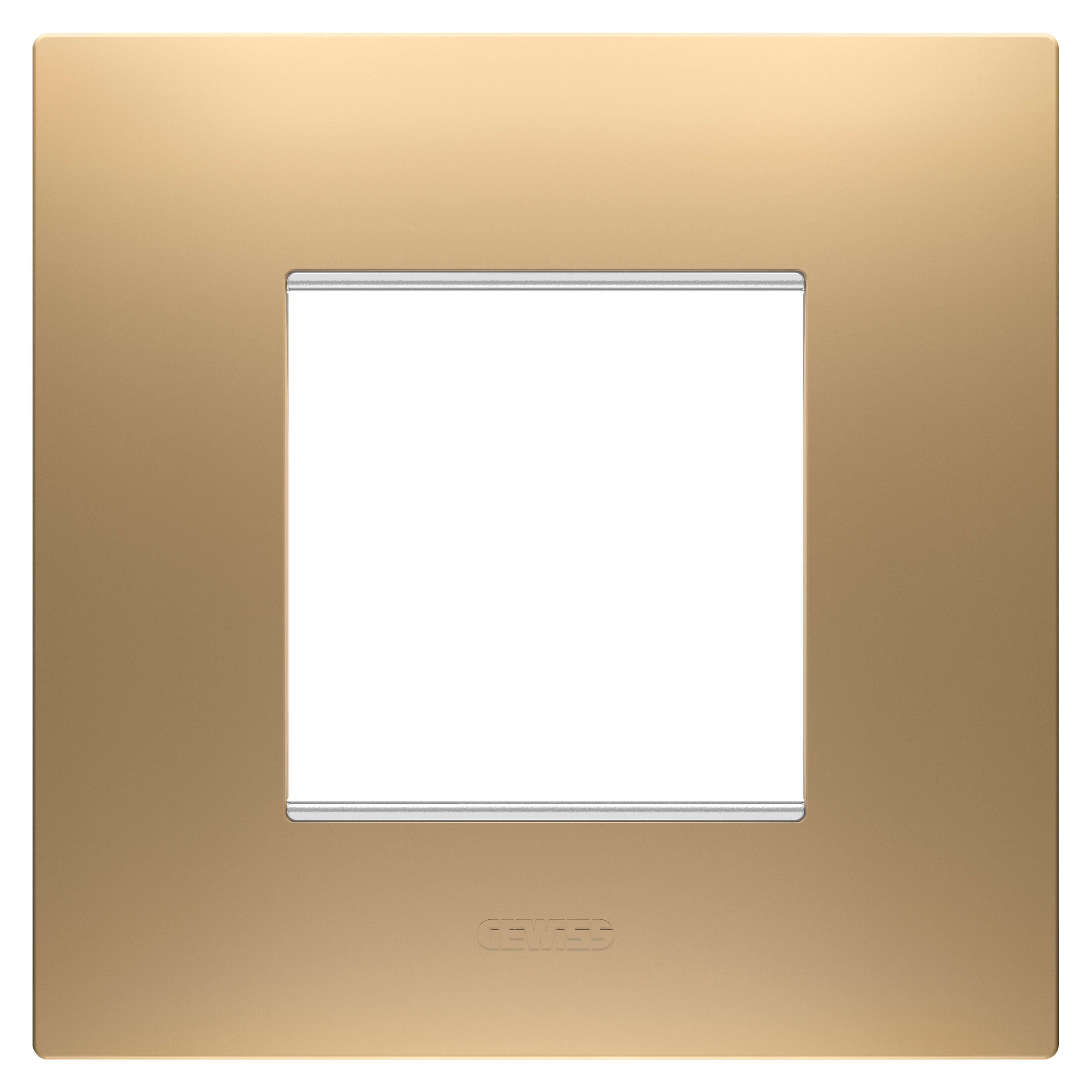 GEWISS - PLACCA EGO INTERNATIONAL - IN TECNOPOLIMERO VERNICIATO - 2 POSTI - ORO - CHORUSMART GW16022SG