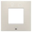 GEWISS - PLACCA EGO SMART INTERNATIONAL - IN TECNOPOLIMERO VERNICIATO - 2 POSTI - NATURAL BEIGE - CHORUSMART