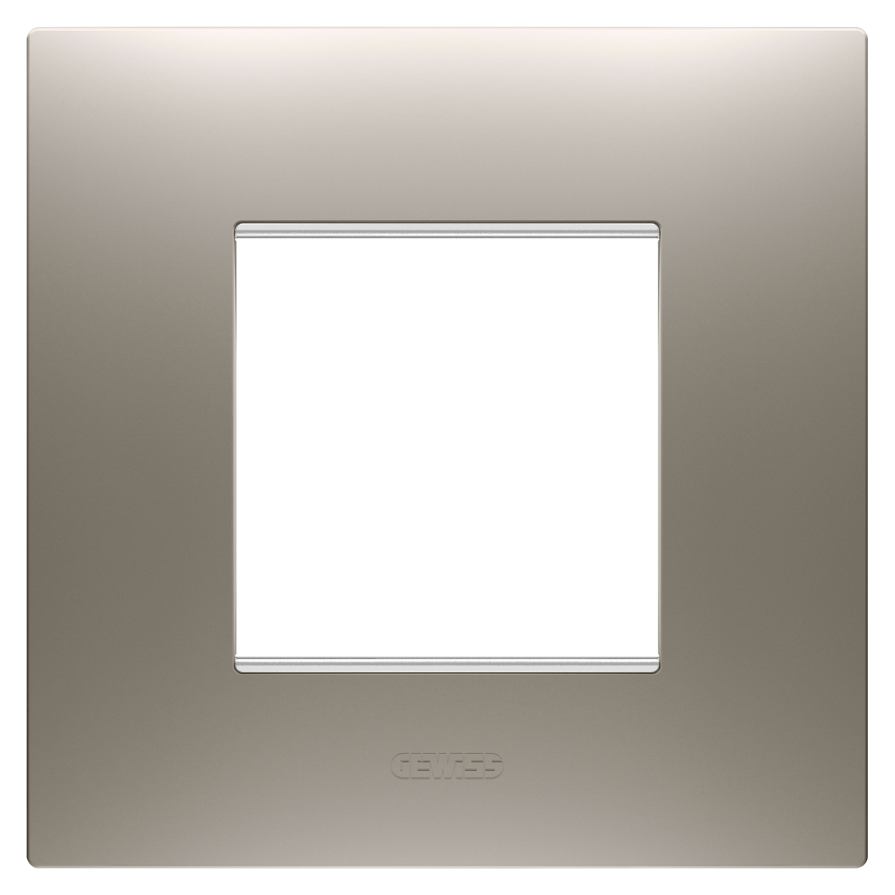 GEWISS - PLACCA EGO INTERNATIONAL - IN TECNOPOLIMERO VERNICIATO - 2 POSTI - ACCIAIO - CHORUSMART GW16022ST