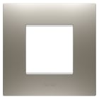 GEWISS - PLACCA EGO INTERNATIONAL - IN TECNOPOLIMERO VERNICIATO - 2 POSTI - ACCIAIO - CHORUSMART GW16022ST