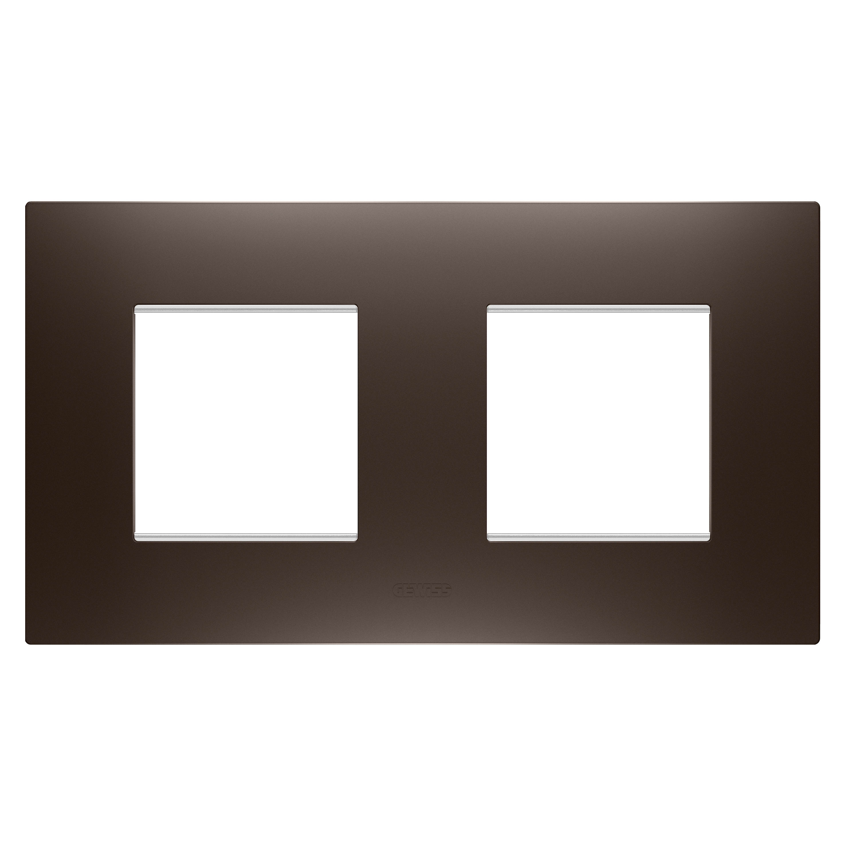 GEWISS - PLACCA EGO INTERNATIONAL - IN TECNOPOLIMERO VERNICIATO - 2+2 POSTI ORIZZONTALE - BROWN SHADE - CHORUSMART GW16023BS