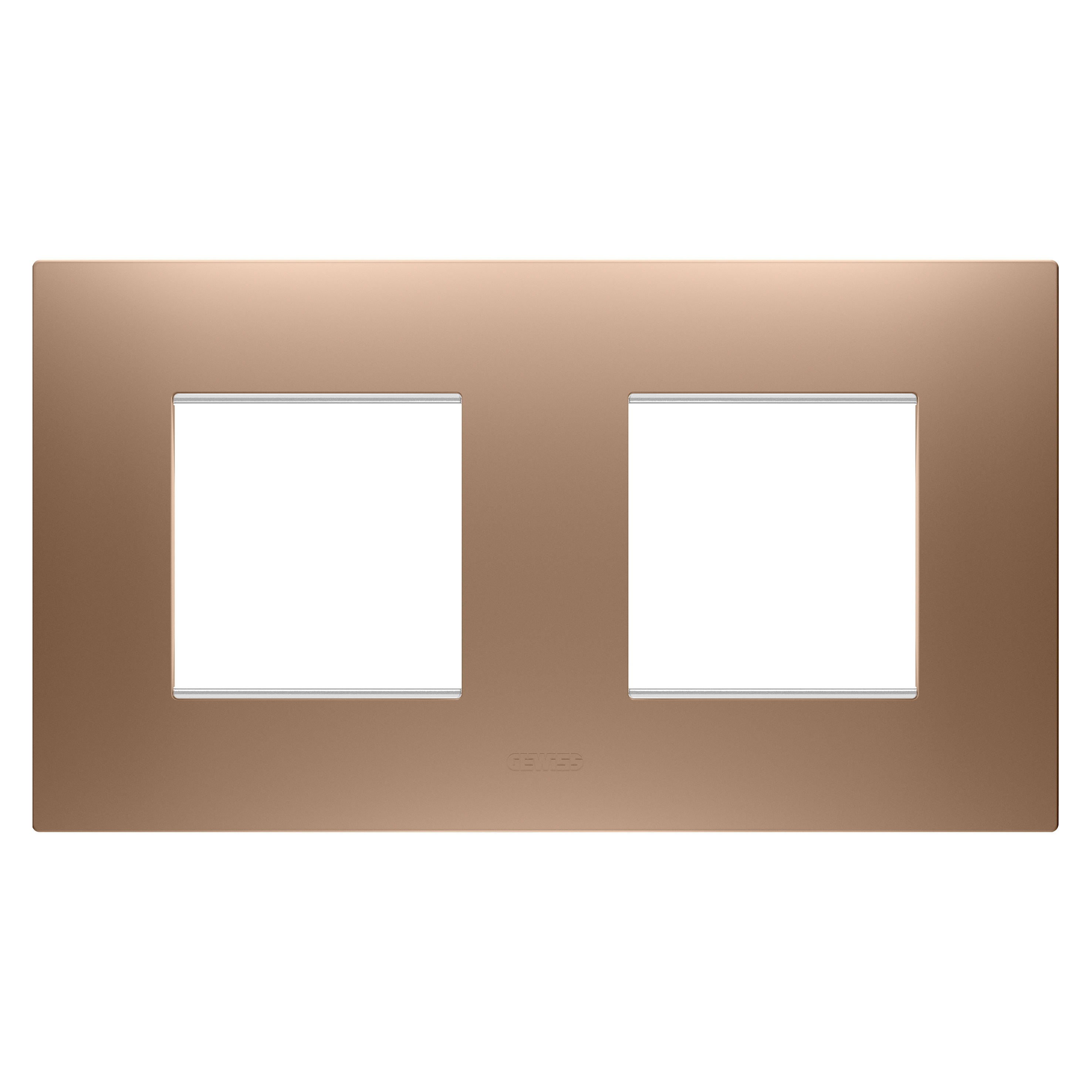 GEWISS - PLACCA EGO INTERNATIONAL - IN TECNOPOLIMERO VERNICIATO - 2+2 POSTI ORIZZONTALE - RAME CHIARO - CHORUSMART GW16023CS